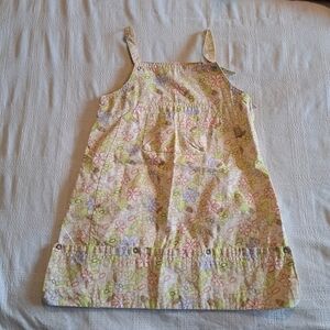 Cake Walk girls size 6 jumper dress front pockets floral print